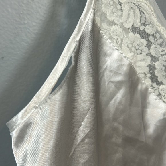 Oscar De La Renta White Lace Chest Maxi Slip size L - Picture 5 of 10